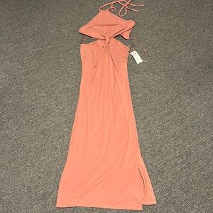 Halter top slit dress